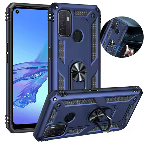 For OPPO A32 A53 A53S 2020 Case Luxury Armor Magentic Silicone Phone Case for OPPO A15 A15S A35 Car 