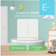 Schneider Electric AvatarOn White Light Switch 2 Gang 2 Way - E8332L2LED_WE_G3