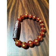 ZENHAVEN Red Agate Phurba Dzi Bracelet