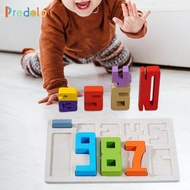 predolo Wooden Number Building Blocks Number Puzzle Toy 1-10 Digital Blocks Toys