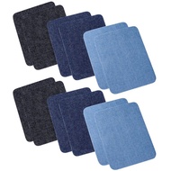 Iron On Denim Patches For Jeans 12 Pcs, 3 Colors (4.9 X 3.7 inch)