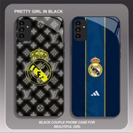 HK-40 Real Madrid logo Glass Casing for Samsung A14 A04S S21 FE A15 A35 A25 A24 A34 A54 A05S M15 A55