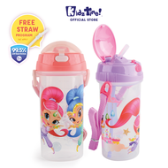 Kidztime x Shimmer &amp; Shine Children Toddler BPA Free Cartoon Character Straw Water Bottle + FREE Straw Replacement Program (550ml)