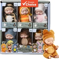 6,,  6 Keping Set Anak Patung Bayi Reben Mini dalam Piyama, Hadiah Kanak-Kanak, Anak Patung Mainan G