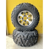 New Tires Atv Wheels With Alloy 4/110 Rim Size 10 A Pattern Front Wheel 23*7-10 Inches/Rear 22*10-10
