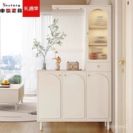 【TikTok】#Shen Feng Entrance Cabinet Living Room Tall Wine Cabinet Changhong Glass Shoe Cabinet Screen Integrated Cream S