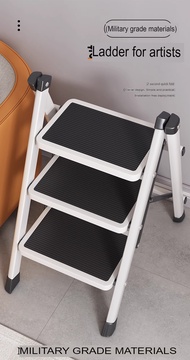 (Black only)Multipurpose Foldable Ladder | 3 Step | 4 Step | 5 Step | Lightweight and Compact | A-Frame | Portable Aluminium Ladder / Foldable / Space Savings / Large Board Ladder Saving Compact Stable Simple Sleek Broad Step Standing Area