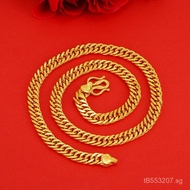 Vietnam placer gold24k Gold Wholesale Pure Copper Double Buckle Necklace Plated New Men's Neck Chain