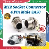 M12 Socket Connector 4 Pin Male Connector SA50