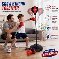 [🥊150CM] Kids Boxing Punching Bag With Glove Boxing Adjustable Height Punching Bag For Kids
