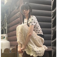 [9Hope] Oasis Crochet Long Skirt - Boho-Inspired Maxi Skirt