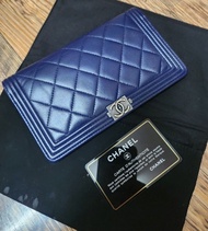 Chanel Boy 長款錢包 藍色