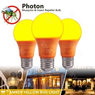 Bug Light Bulb Yellow LED Bulbs, Outdoor Porch Lights, Amber Bedroom Night Light Bulb A60 Bugs LED B