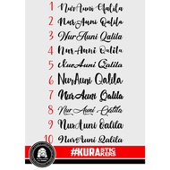 Sticker Nama Sendiri. Custom Stiker Nama Sendiri Sticker Basikal Stiker Kereta Stiker Motor Stiker B