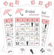 Bridal Shower Party Bingo Game, 24 Player Wedding Bachelorette Party Bingo Cards Set for Family Frie