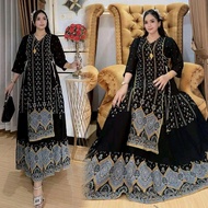 Dress Hindi Juri Ayura Rayon Pre Miyum FlowingWanita ELEGAN LD 110 120 PB 138 Sleeves 7/8 Model Fron