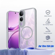 Caing for Vivo V50 Lite 5G V50Lite 4G Matte Transparent Magnetic Shockproof Phone Case