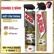 [COMBO 2 BÌNH] Bình xịt Côn Trùng [KHÔNG MÙI] ARS PRO.X MẠNH (7 trong 1) & JET GOLD S 600ml. ARS Nhã