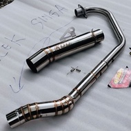 Kalbe Set SUPER OPEN Kou mahachai Exhaust Racing Canister 51mm & big elbow for Raider150 carb/fi TMX