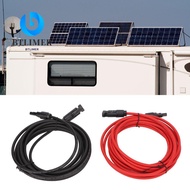 BTLIMER  Panel Wire, 12AWG Wire Black 3 Meter + Red 3 Meter  Extension Cable, Waterproof 4mm² Diamet