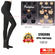Eltwo, Apple Pantyhose 120 D Stockings (ORIGINAL), Thick Black and Cream Adult Women's Stockings Sto
