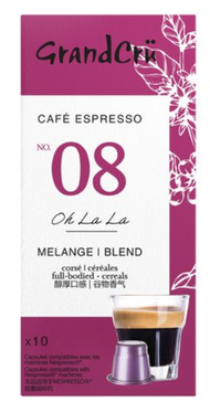 [乾貨] ·UCC 濃縮咖啡膠囊 08度 (紫色 10粒/盒) 谷物香氣 醇厚口感 Nespresso 咖啡機適用