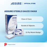 [Bundle of 30] ASSURE Gauze Swab Sterile 7.5cm X 7.5cm X 12-Ply 5Pce/Pkt