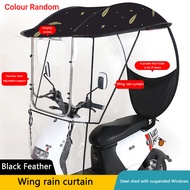 (Random Colour) E-Bike Motorcycle Canopy Foldable Waterproof Cover Electric Bicycle Vehicle Scooter Umbrella Sunshade Rain Cover Dust Proof Windshield Motorbike