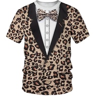 New Leopard Tiger Animal Print Mens T Shirt 3D Print Costume Party Cosplay Funny Tee Unisex Casual S