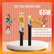 PD 27W Fast Charging Cable 4 in 1 Multifunctional Charger, Fast Data Transfer (phukientrungbinh)