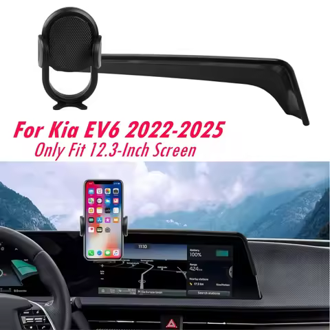 360 Degree Rotation Phone Moun For Kia EV6 12.3-Inch Screen 2022-2025 Car Phone Holder t Cell Phone 
