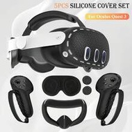 VR Accessories For Meta Quest 3, 5 In 1 Silicone Protective Case Set For Quest 3,Controller Grip Cov