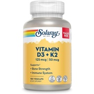 SOLARAY Vitamin D3 K2, 180 VegCaps PKUA