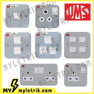SIRIM UMS 13A / 15A / 20A / 1Gang / 2 Gang / 3Gang / 4Gang / Tel / TV / Bell Switch Socket Metal Cla