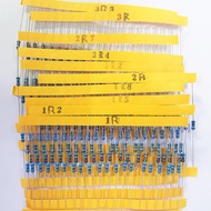 100pcs 1/2W 1R~22M 1% Metal film resistor 100R 220R 1K 1.5K 2.2K 4.7K 10K 22K 47K 100K 100 220 1K5 2