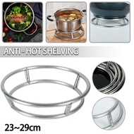 ROUNDIN Pot Storage Rack, Bilayer Rotundity Cauldron,  Stainless Steel Bold Wok Stand Kitchen
