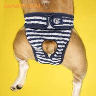 [Ready Stock] New Style Pet Striped Physiological Pants Dog Menstrual Pants Anti-Harassment Pet Clot