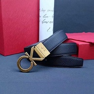 Men Belt Men's Belt Genuine Leather CK Buckle Belt Young People Korean Version Casual Trendy Youth B