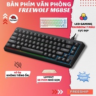 FreeWolf M68SE Mechanical Keyboard - 68 Key Layout, 7-Color Rainbow LED, Smooth Typing, USB Type-C C