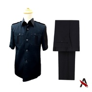 【Ready Stock】Bush Jacket Men Bodyguard Personal Driver Security Corporate Uniform Black & Dark Blue 