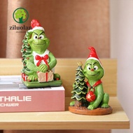 ZILUOLAN Grinch Statue, Crafts Resin Grinch Figure, Kawaii Scene Model Merry Christmas Christmas Orn