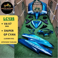 (STICKER TANAM/AIRBRUSH) RAPIDO COVER SET LC135 V4-V7 SNIPER GP-135 CYAN