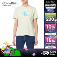CALVIN KLEIN เสื้อยืดคอกลมแขนสั้นผู้หญิง Monogram Logo ทรง Regular รุ่น 47B865G NF1 - สีเหลืองอ่อน