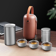 Set Portable Pure Titanium Camping Quick Cup Tea Water Separation Water Cup Travel Titanium Tea Set 