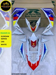 (STICKER TANAM/AIRBRUSH) RAPIDO COVER SET HONDA RS150 RS150R V1/V2/V3 GUNDAM SERIES (34) WHITE