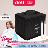 Spidol Deli Sketch Marker Dual Tip (Bullet & Chisel) Set 30 Colors