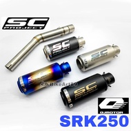 SC Project Exhaust QJMotor SRK250 Slip On Piping Muffler Stainless Steel Ekzos Motor Accessories SRK