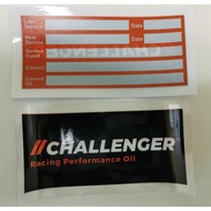 Challenger Series Premium Quality Mileage Sticker for Windscreen( Engine &amp; ATF Oil Service Record )