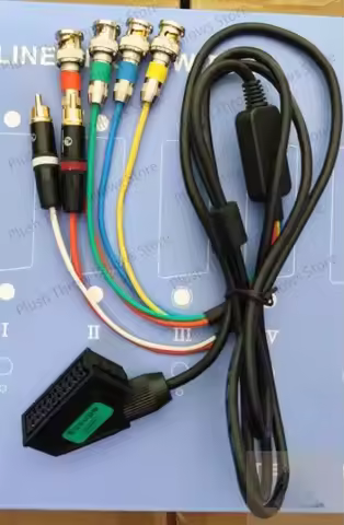 European SCART or Japanese RGB21 female head to BNC, color monitor uses broom head line, color monit