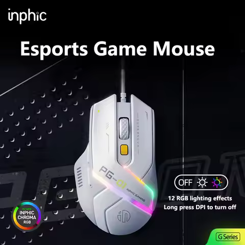 Inphic PG1 Wired Gaming Mouse RGB Lighting Effect Ergonomic Home Office Mouse For Desktop Computer L